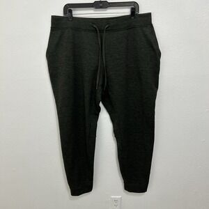 Lululemon Mens Welterweight Heathered Dark Olive/Blk Joggers 2XL Black Excellent
